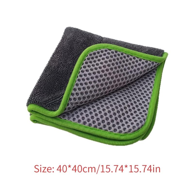 Double Side Car Cleaning Towel With Mesh Design Microfiber Towel Cloth For Scratch Free Drying & Dust Removal