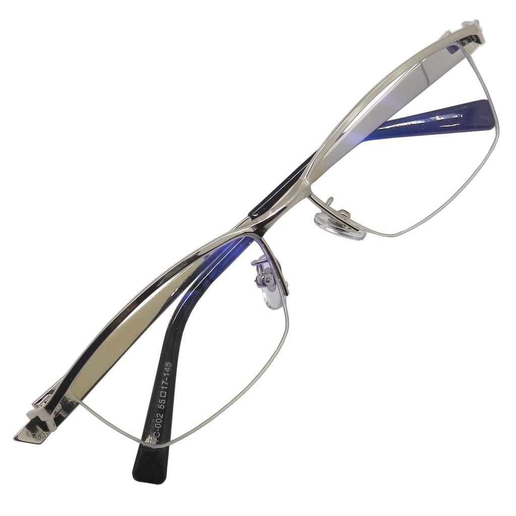OTC Blue Light Blocking Reading 002 SV Glasses, Stylish, Cool, Semi-Rimless, (1.0 Power, Standard)