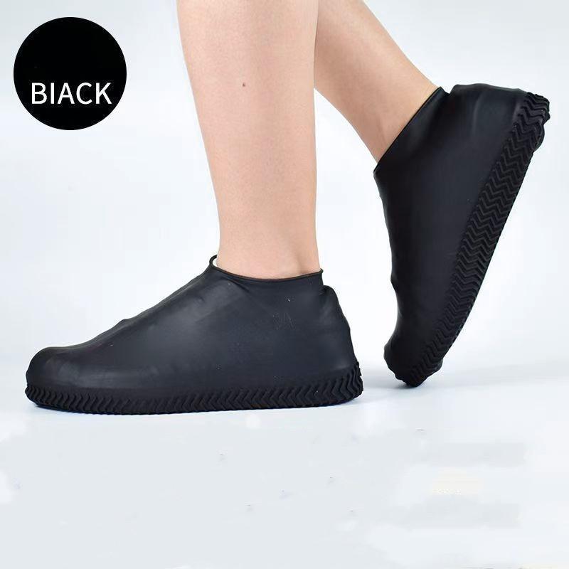 

Многоразовые водонепроницаемые чехлы для дождевой обуви, нескользящие резиновые бахилы, антифрикционная обувь для ходьбы на открытом воздухе, аксессуары for 34-40 чёрный