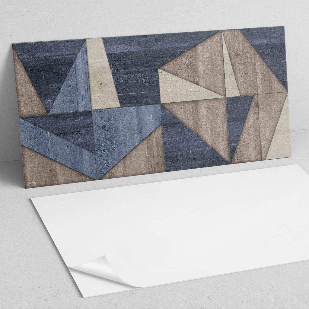 Zestaw Kafelków Pcv Z Dekorem Do Kuchni Lub Łazienki Abstrakcyjny Wzór Geometryczny 10X40X20 Cm