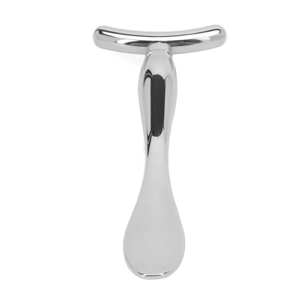Eye Cream Scoop Stick T Shape Zinc Alloy Tightening Mini Spoon Spatula for Reducing Wrinkle Silver