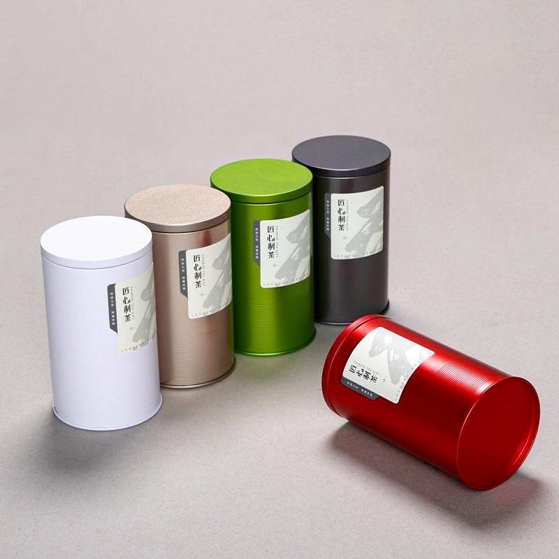 Large Capacity Tea Tin Can Box Tinplate Sealed Jar Packaging Box Metal Round Tank Dry Nut Candy Storage Container Gift Case