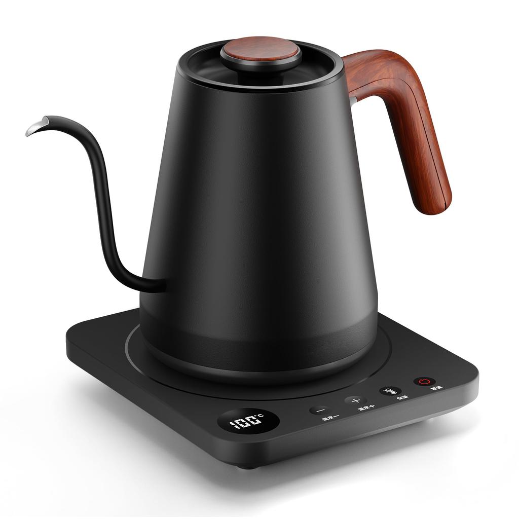 Electric Kettle Coffee 1200W Drip Temperature Adjustment Electric Pot Increment Temperature Minute Warm Power Cooking Certified Wood Grain Respect for