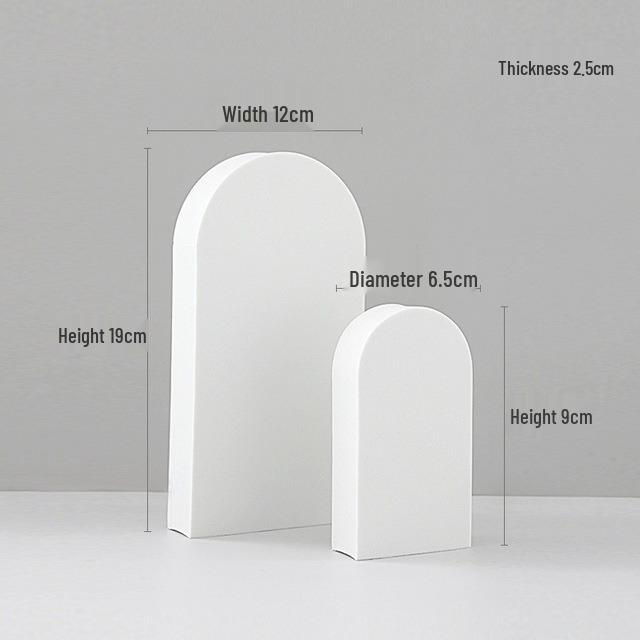 White Foam Geometric Cube Photo Props with Background Board and Small Ornaments