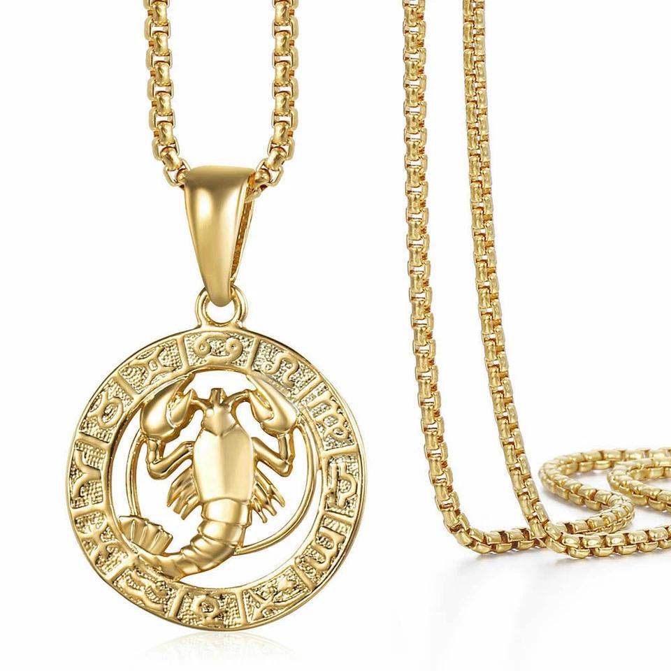 12 Constellation Pendant Stainless Steel Necklace Women and Men Jewelry Gift Accessories