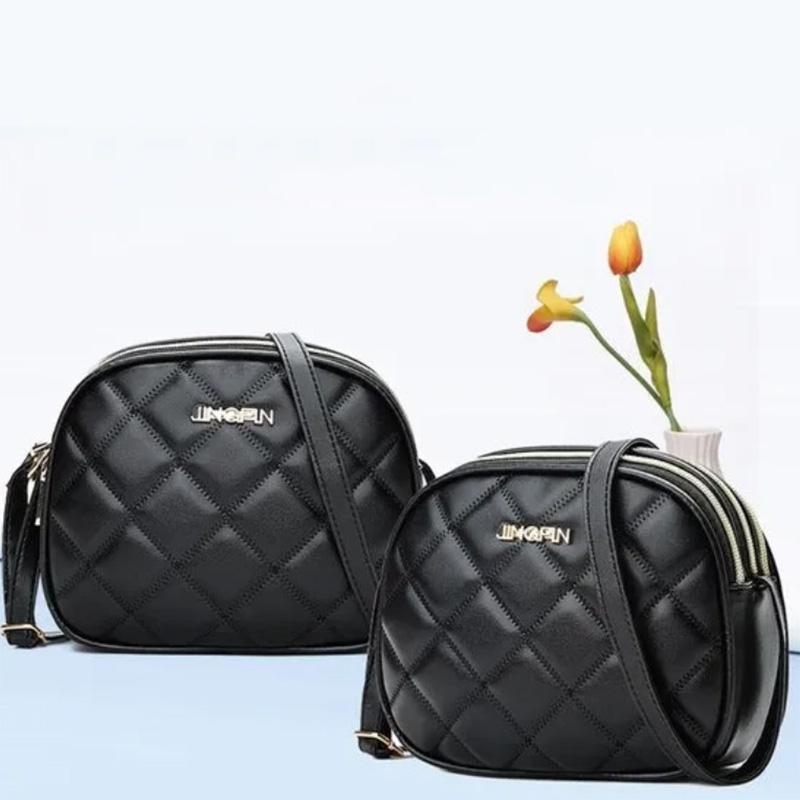 Borsa a tracolla in pelle PU con patta a quadri alla moda, borsa a tracolla casual, borsa a tracolla solida