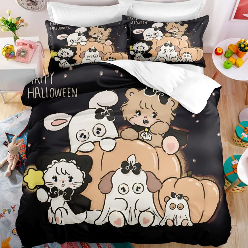 

Cartoon Mikko Bedding Set 3D Printed Kawaii Mousse Cammy Souffle Latte Duvet Cover Quilt Cover Pillowcase Queen King Bed Sets EU Twin 135x200cm