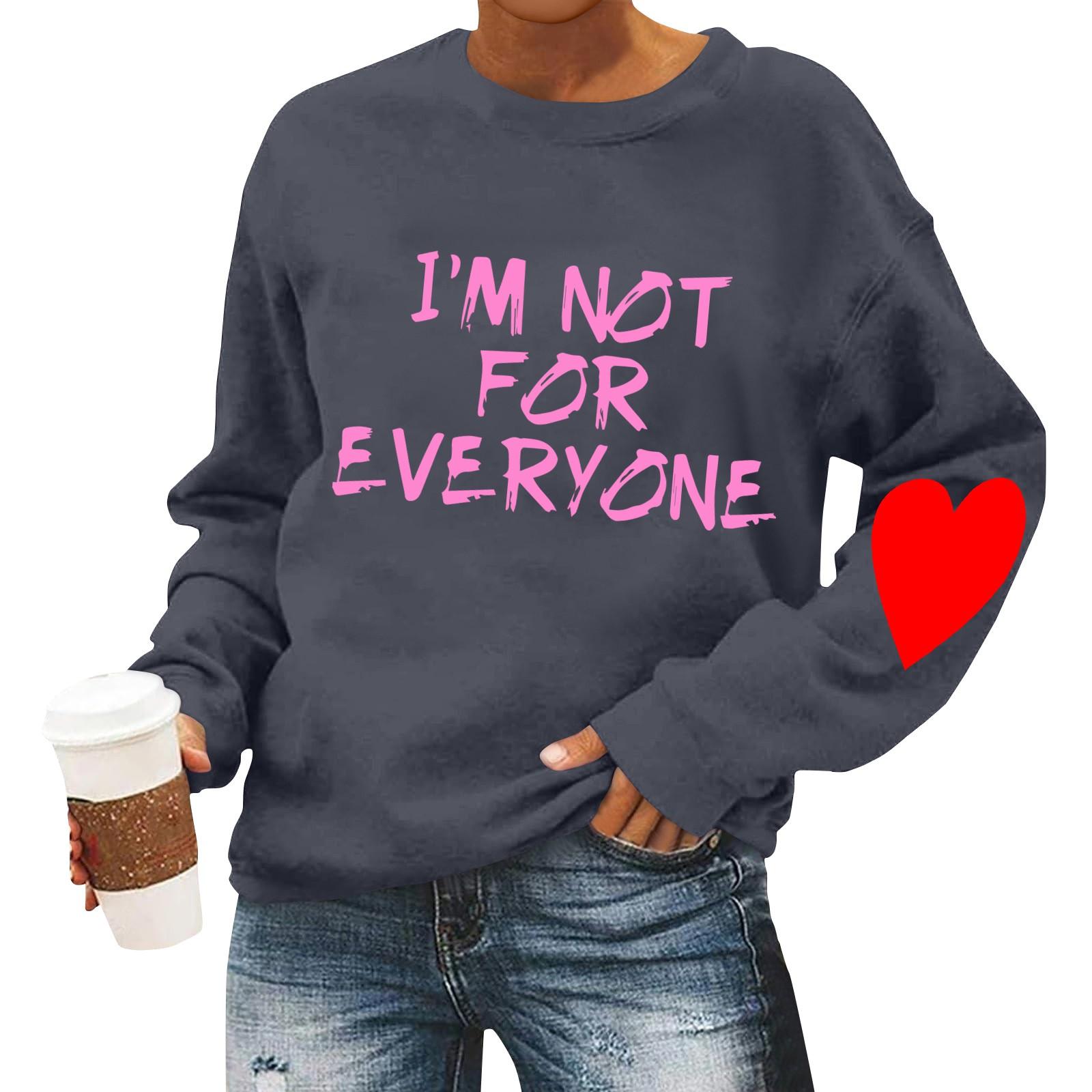 

Женская повседневная мода ко Дню святого Валентина с принтом, длинным рукавом, круглым вырезом, толстовки, пуловеры, топы XXL