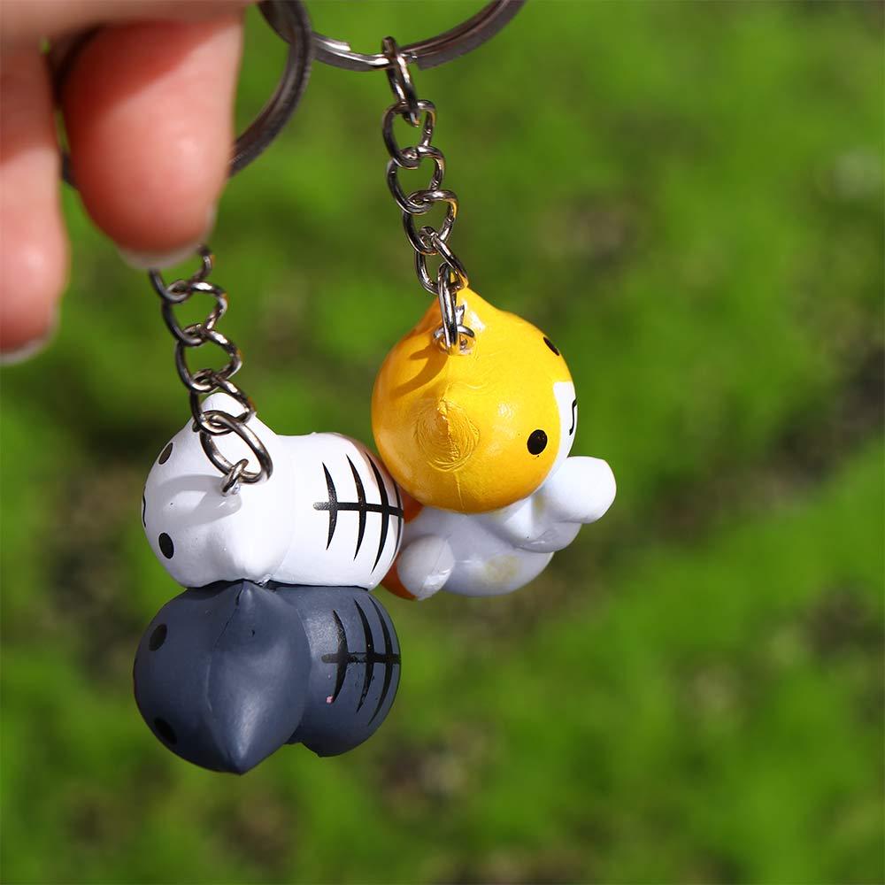 Pendent Charm Cartoon PVC Key Ring Kitten Key Chain Lucky Cat Keychain Bag Pendant Cat Keyring