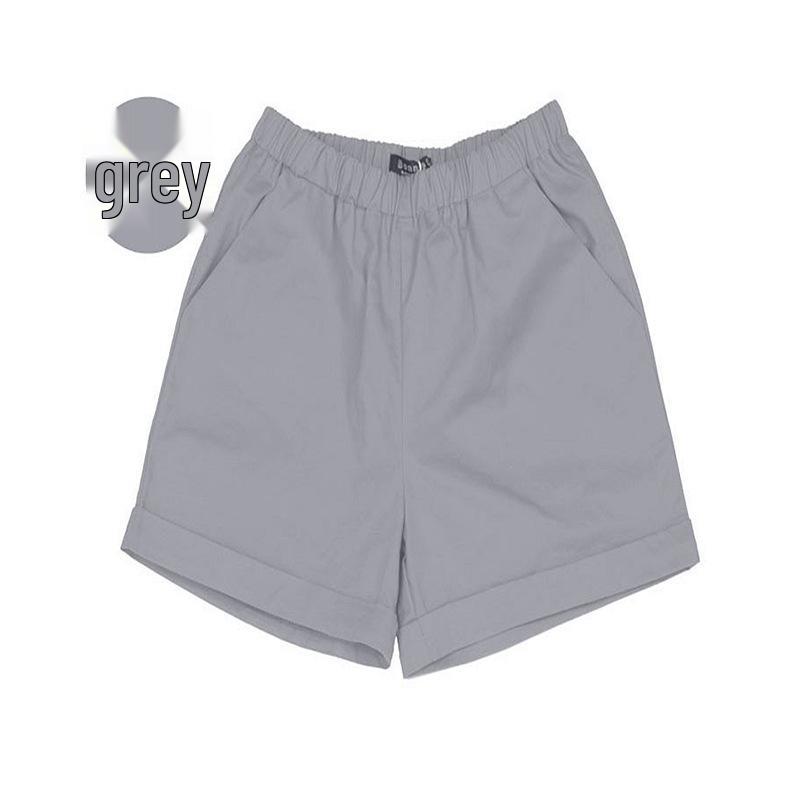 Women's Candy Color Elastic Waist Beach Shorts - Plus Size, Loose Fit, Wide Leg, Summer Home & Sports Cotton Leggings