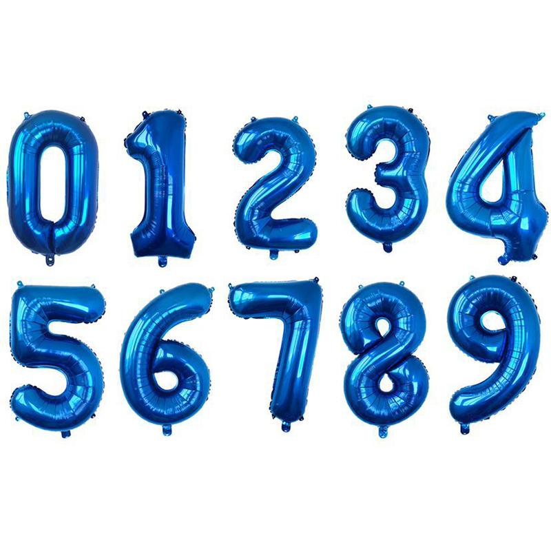 32 Inch Number Foil Rose Gold Green Silver Discolor Digital Baby Shower Supplies Kid Boy Balloons Birthday Party Decoration