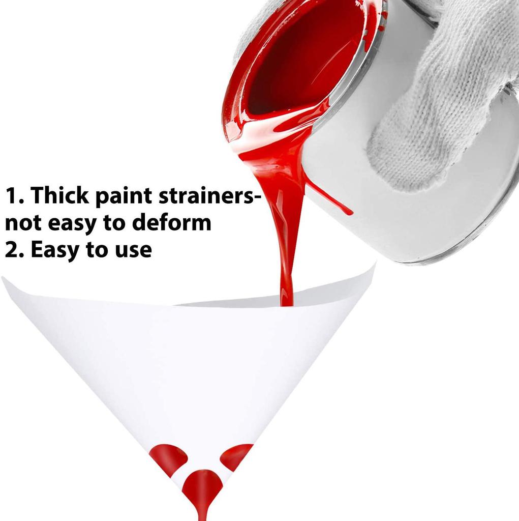 Lot de 50 filtres à peinture jetables en papier, gobelets de purification, 80 mailles, en nylon, pour une filtration uniforme de la peinture automobile