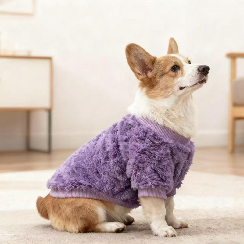 Warm Double-Sided Fleece Dog Sweater Small Breeds Winter Home Wear Cozy Pet Clothing Corgi Schnauzer Teddy