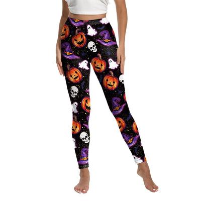 Halloween Women's Pants Yoga Pants Skull Head Pumpkin Digital Printing Sports Hip Lift Leggings