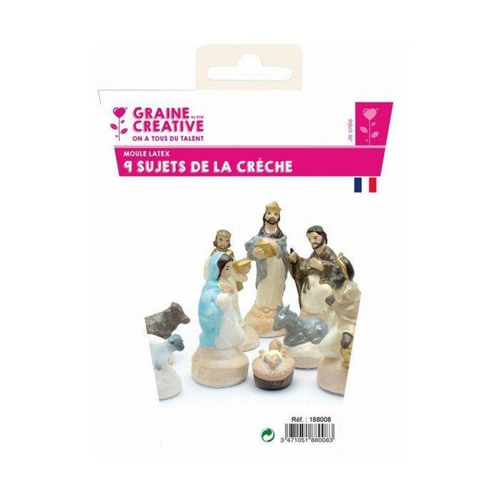 Latexové formy - GRAINE CREATIVE - Santoni - Vánoční betlém - 3 až 11 cm - Smíšené