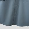 INCERUN Herren Kurzarm Einfarbig Fake Zweiteilige Freizeithemden Tops