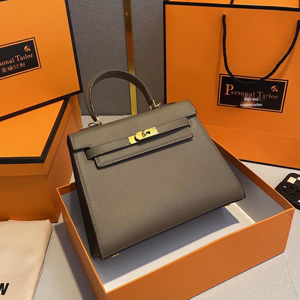 Bolso Kelly Color Caramelo: Bolso de Mano de Moda Europeo y Americano para Mujer, Bolso de Hombro Único o Cruzado de Gama Alta