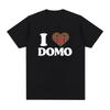 Ich liebe Domo Kun Spaß T-Shirt Damen lässiges T-Shirt Retro kurzärmeliges übergroßes T-Shirt Streetwear