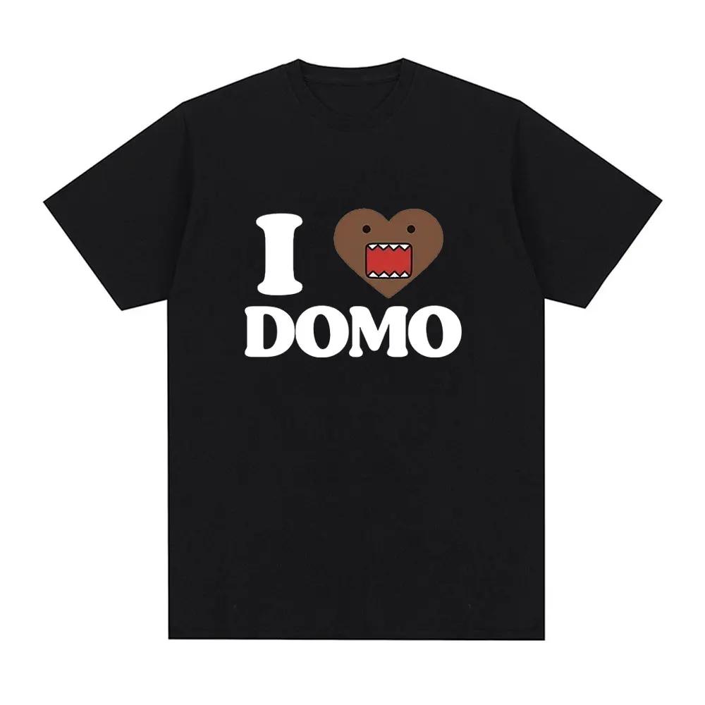 Ich liebe Domo Kun Spaß T-Shirt Damen lässiges T-Shirt Retro kurzärmeliges übergroßes T-Shirt Streetwear
