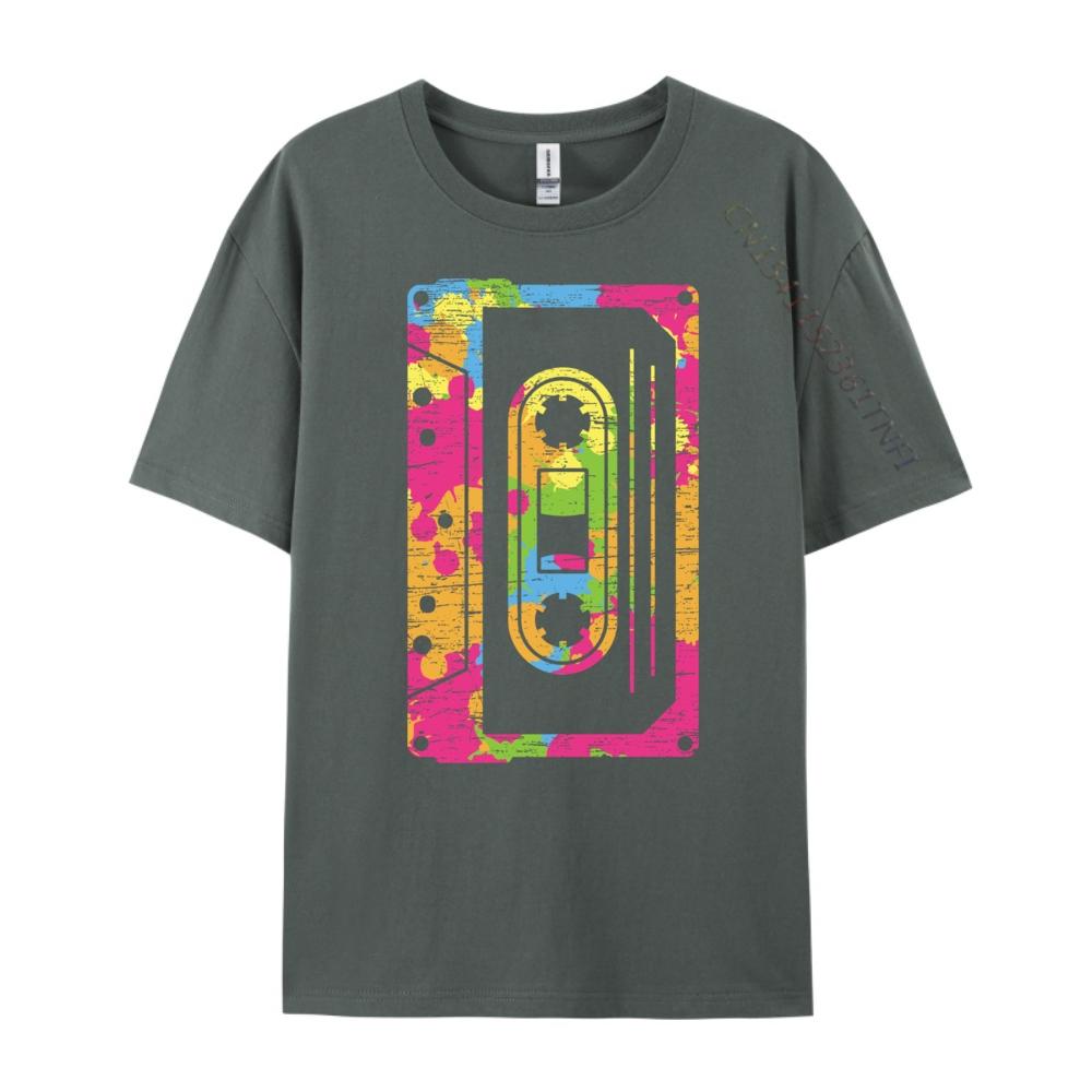 Retro Colorful Cassette Design Oversized T Shirt Unisex Vintage T Shirts Mens Tshirts Lovers Day