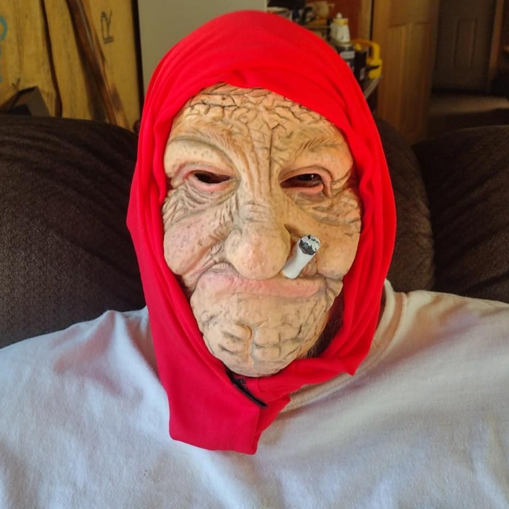 Old Woman Mask Realistic Granny Masks Scary Masks for Adults Halloween Costume Cosplay Latex Props