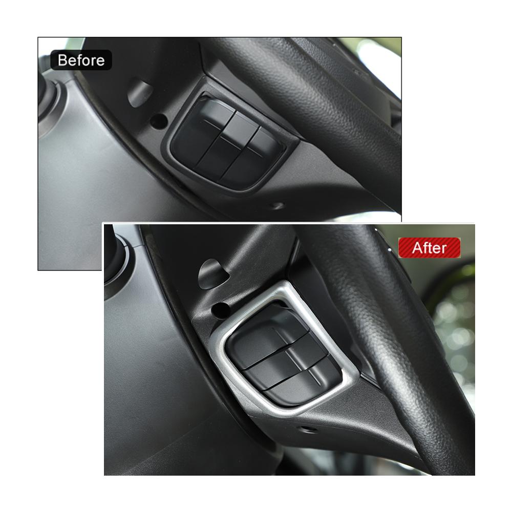 Cadre décoratif pour bouton de téléphone de voiture, accessoire d'intérieur pour Suzuki Jimny 2019 et plus, argent, rouge, fibre de carbone