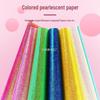 A4 Pearlescent Glitter Origami Paper - Laser-Cut, Glossy, Single-Sided Squares for DIY Projects