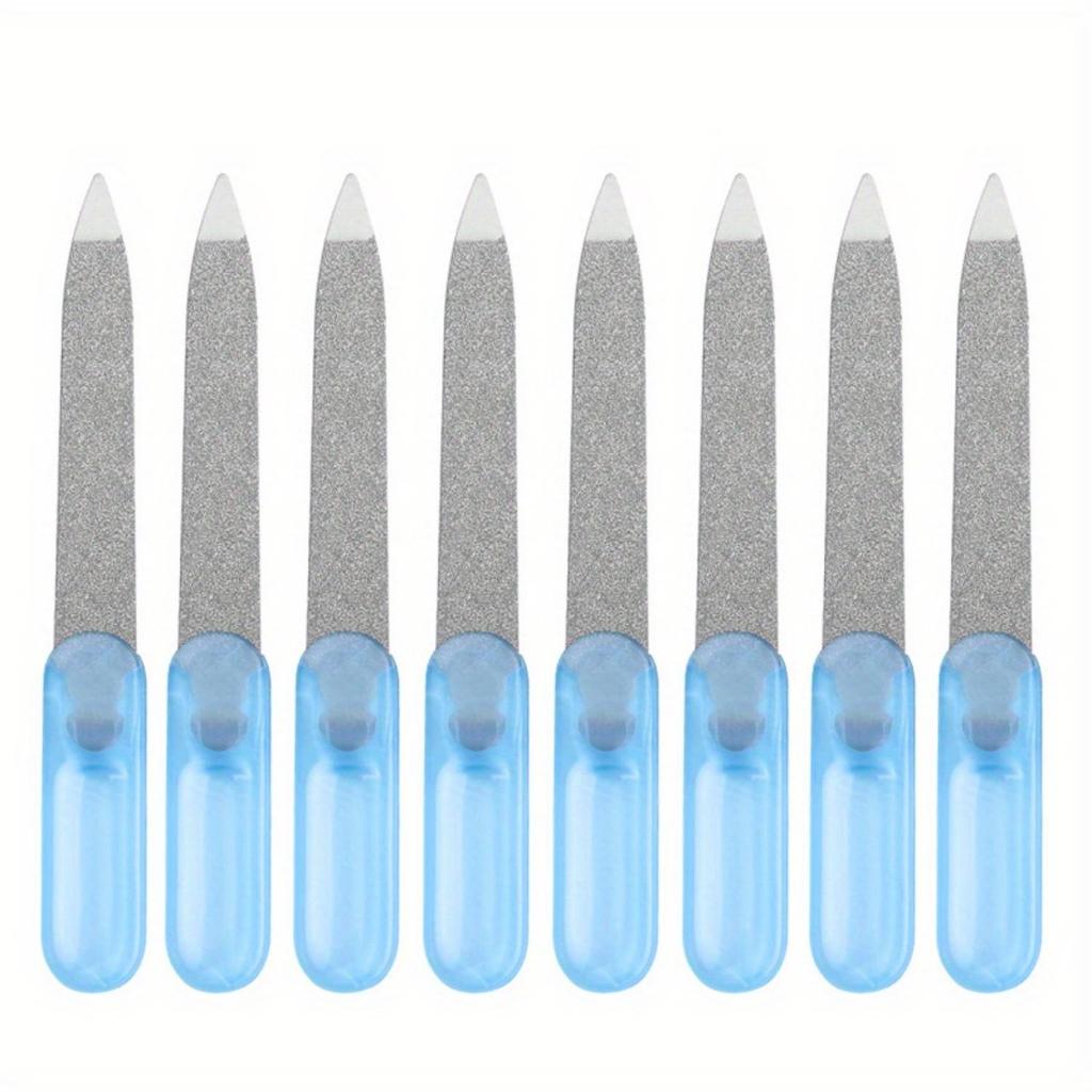 8 Pcs Stainless Steel Double-Sided Nail Files for Professional Manicures At Home and Salon