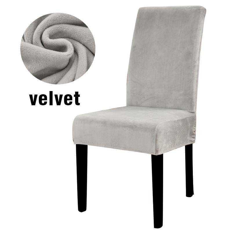 Velvet Chair Slipcovers for Dining Room Stretchy Super Soft Parson Chair Seat Covers Chair Protectors for Party Pet Protection