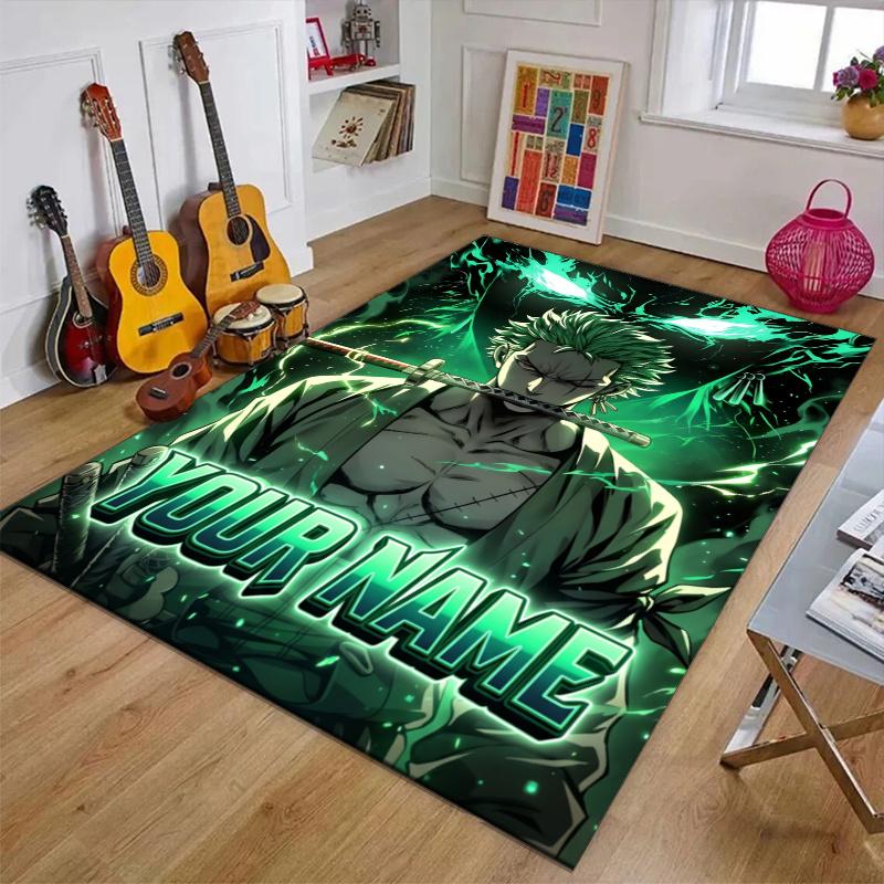 Zoro Design Area Rug Personalized Name- Non-Slip, Soft & Cozy Floor Mat for Living Room, Office - Indoor/Outdoor Carpet