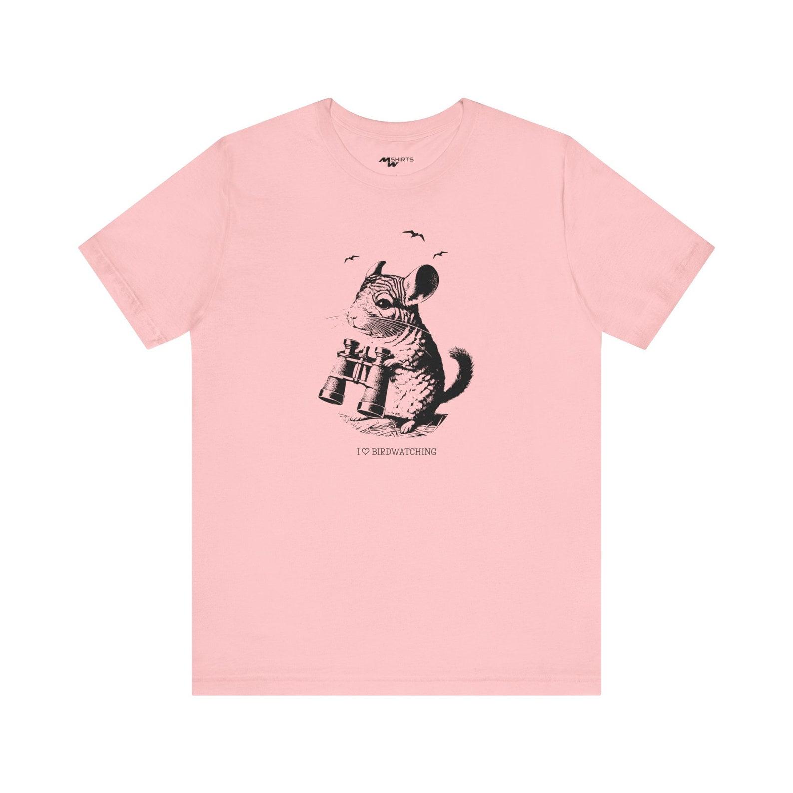 Chinchilla Birdwatching T-Shirt - Vintage Style Twitcher Gift XL