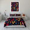 Colorful Alphabet Pattern Bedding Set Bedding set (1 duvet cover, 2 pillowcases, duvet not included)