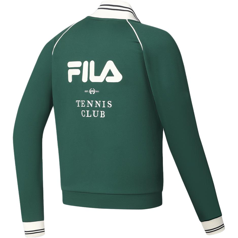 Fila Official 2024 Spring New Knitted Long Sleeve Jacket Basic Tennis Sports Stand Collar Top Men Tops Reed-Green A11M413503F-GN