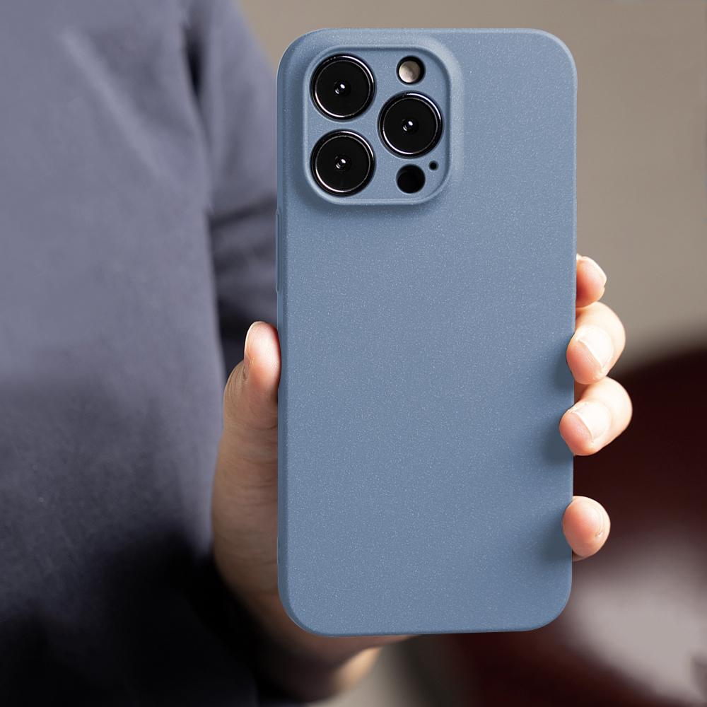 

Роскошный матовый жесткий чехол для телефона из песчаника для IPhone 15 14 13 12 11 Pro Max Mini XR XS X 8 7 Plus, тонкий защитный бампер для ПК, задняя крышка For iPhone 15 Plus синий/серый