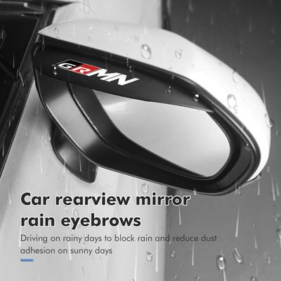For 2PCS Soft Rubber Rearview Mirror Rain Eyebrow Styling Accessories GR MN Crown RAV4 Yaris Land Cruiser Corolla Prius