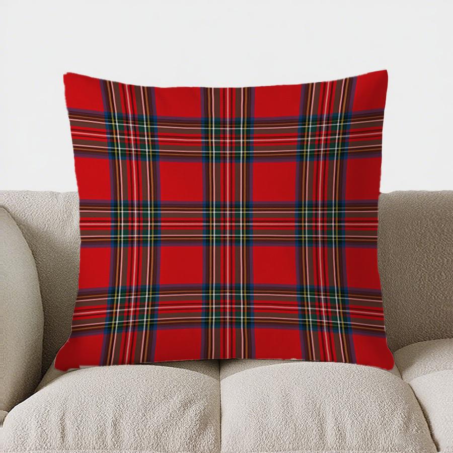 Home Decor Red Plaid Pattern Throw Pillow For Home Pattern Cushion Cover Suitable For Sofa Bedroom Car Pillow Cover