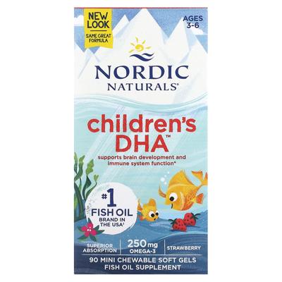 DHA for Children, Ages 3 To 6, Strawberry Flavor, 90 Chewable Mini Softgels