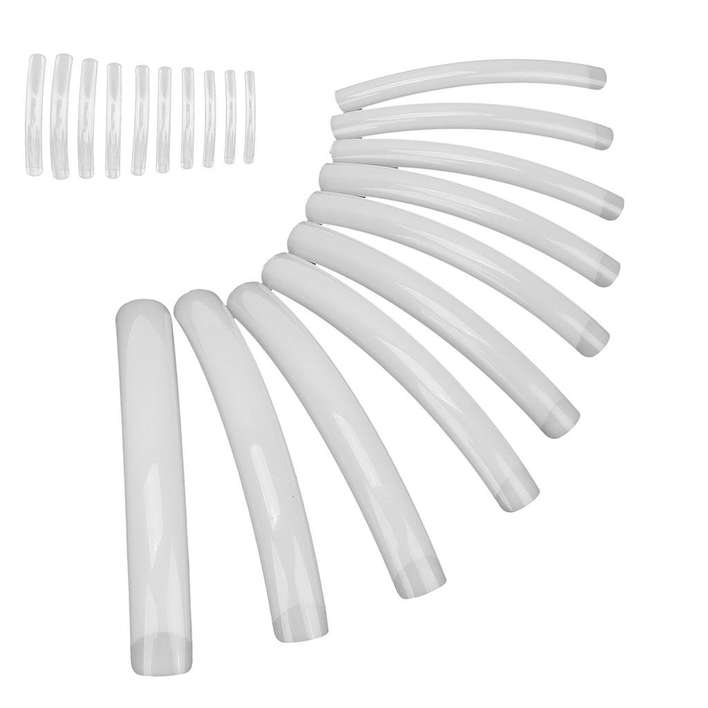 10pcs Long Flat Nail Tip Home Salon Nail Art Design Fake False Nail Set Manicure Tool