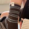 Korean Egg Cloth Label Warm Striped Socks Sheep Wool Mid-Leg Socks Women Versatile Atmosphere Stacked Socks