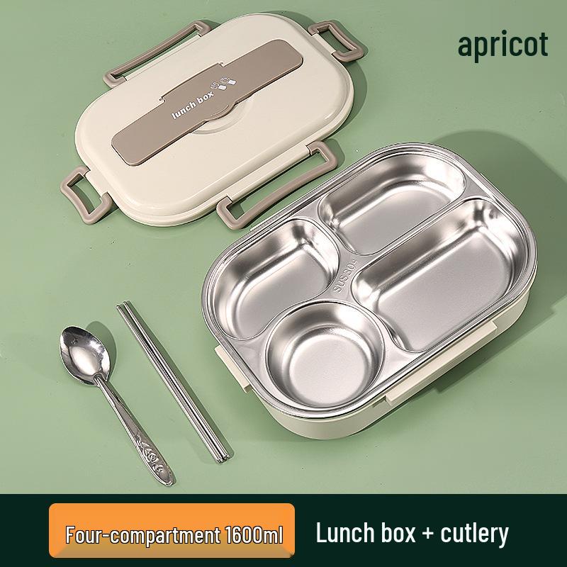 Large Stainless Steel Lunch Box with Lid and Soup Bowl, Insulated Meal Tray for Students and Office Workers