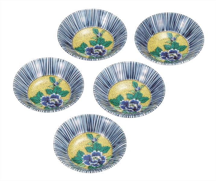 Kutani Ware Iwataya 3.5 Size Small Bowl Set - Yoshidaya Peony K9-197