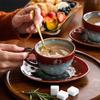 BEPAN Japanese Retro Ceramic Coffee Cup Tray Large Capacity Water Cup Advanced Sense Mark Cup and Saucer Set