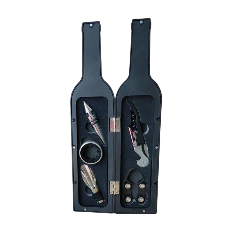 

Ergonomic Wine Bottle Opener Set with Sturdy Stainless Steel Tool and Elegant Wood Accent High End Wine Serving Tool