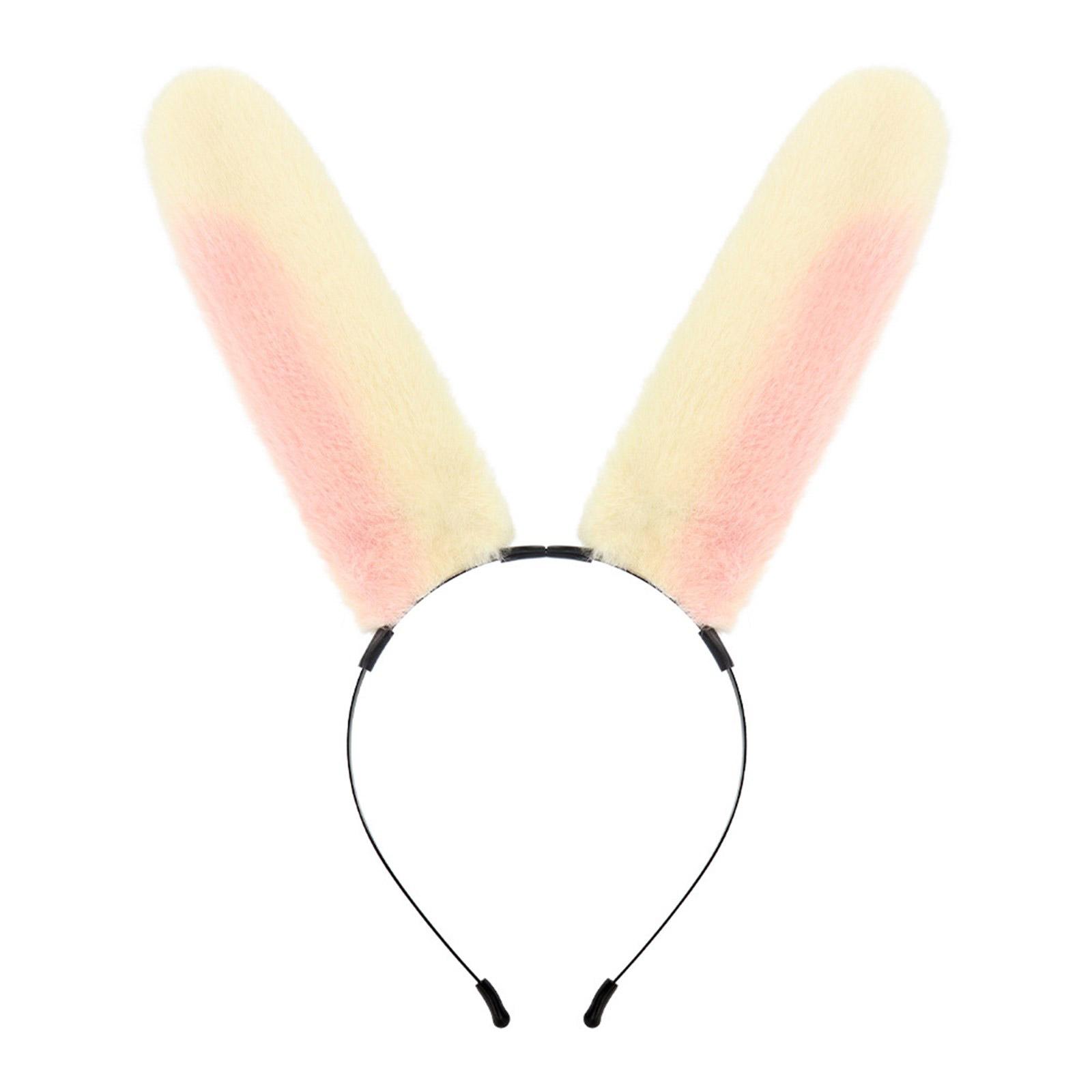 

Повязка на голову с кроличьими ушками, реквизит для фото, пушистый обруч для волос, головной убор для вечеринки, забавные повязки на голову для музыкального фестиваля A