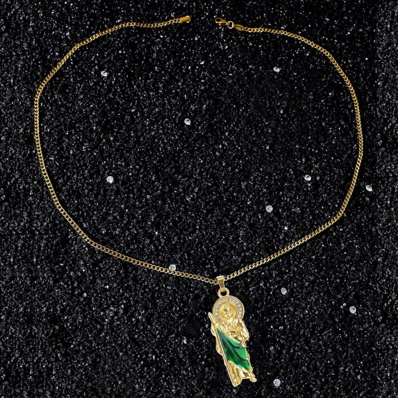 Religiöser Heiliger. Jude Anhänger Halskette Verstellbare Länge Halskette Unisex Choker Schmuck Katholischer Glaubens-Accessoire