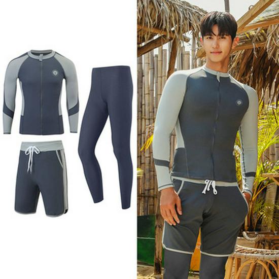 

Корейский женский быстросохнущий гидрокостюм-двойка для снорклинга: Защита от солнца, Длинный рукав и брюки, Защита от медуз, Повседневный серфинг, Купальники для пар XL