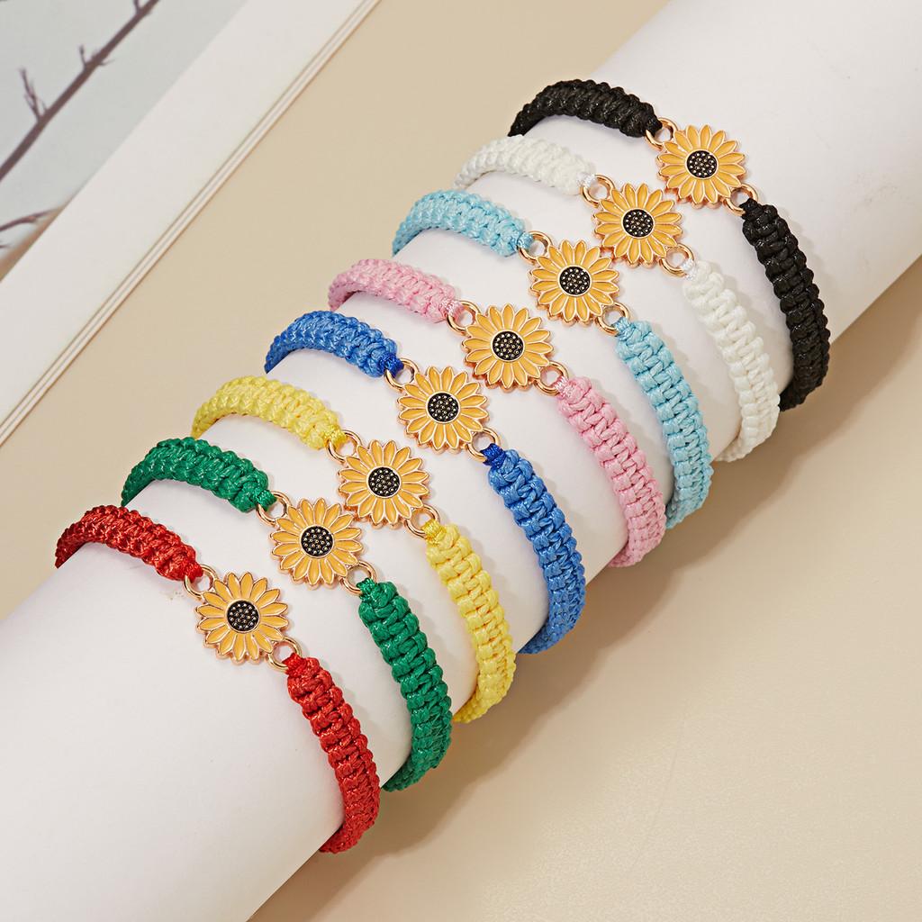 Bohemian Daisy Handwoven Wristband For Summer Travel And Giftgiving