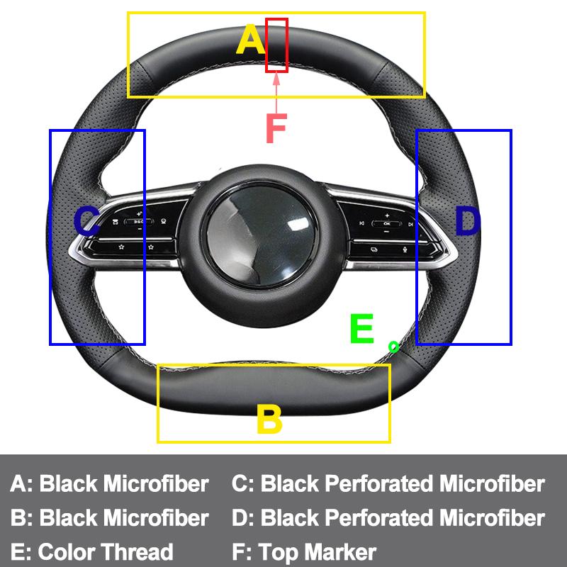 New DIY Hand Stitched Leather Steering Wheel Cover For Mazda EZ-6 2026 2026 2026 Black Microfiber Leather Customize Accessories