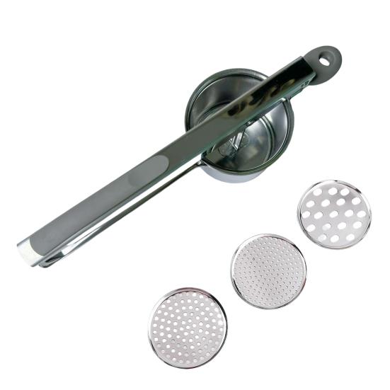 Lis na bramborovou kaši, nerezový lis na brambory, ruční odšťavňovač, šťouchadlo na brambory, profesionální kuchyňský nástroj