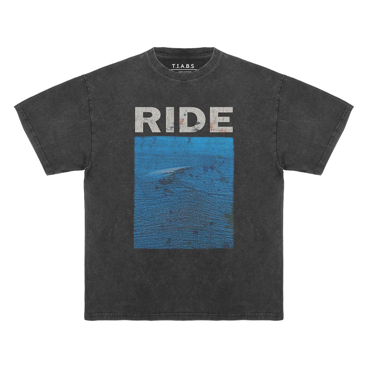 Ride TShirt Nowhere Indie Rock Band Retro Washed Loose Drop Shoulder Oversized Vintage Clothing Cotton Loose Mens Print Shirts S